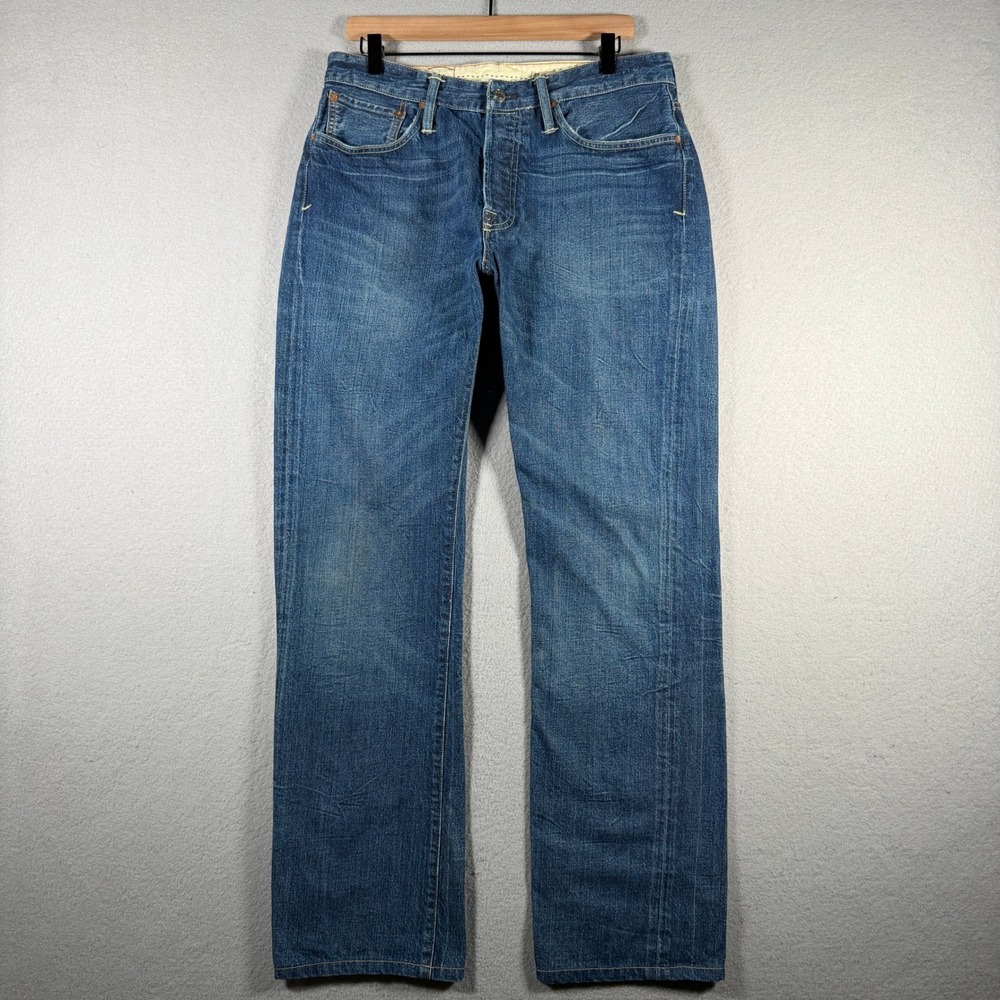Polo Ralph Lauren Mens Straight Leg Medium Wash Button Fly Denim Jeans 32x34